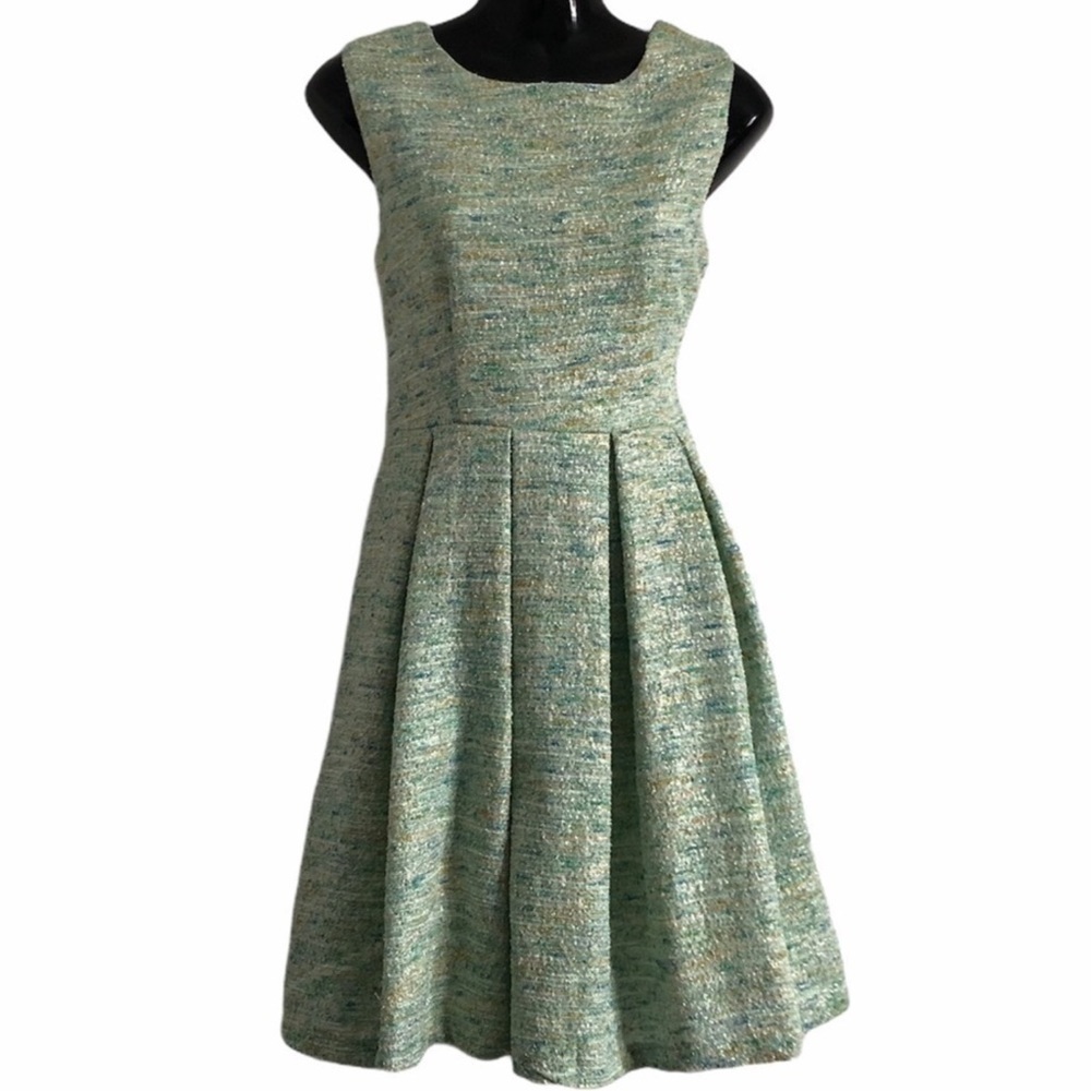 ANTHROPOLOGIE PAPER CROWN fit flare dress sage 2